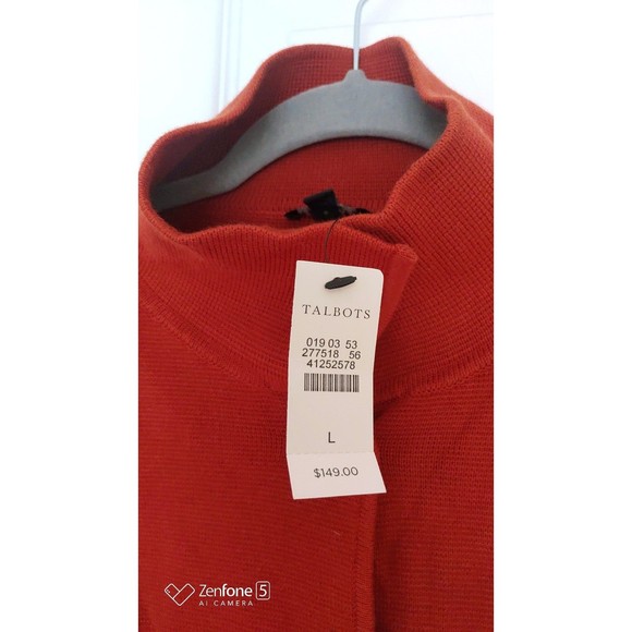 NWT Talbots Women's Cotton Rayon Blazer Cardigan Large brown red - Picture 7 of 10